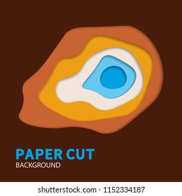 Multilayered paper with holes in it with shadows. Vector background design.
