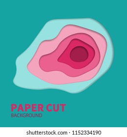 Multilayered paper with holes in it with shadows. Vector background design.