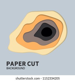 Multilayered paper with holes in it with shadows. Vector background design.