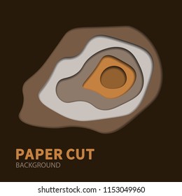 Multilayered paper with holes in it with shadows. Vector background design.