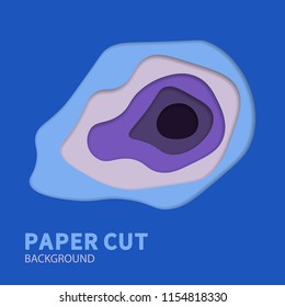 Multilayered paper with holes in it with shadows. Vector background design.