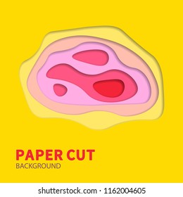 Multilayered paper with holes in it with shadows. Vector background design.