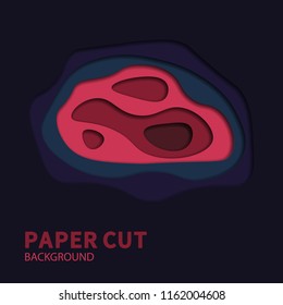 Multilayered paper with holes in it with shadows. Vector background design.