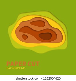 Multilayered paper with holes in it with shadows. Vector background design.