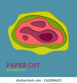 Multilayered paper with holes in it with shadows. Vector background design.
