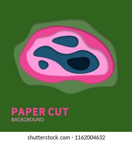 Multilayered paper with holes in it with shadows. Vector background design.