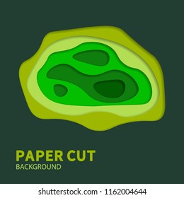 Multilayered paper with holes in it with shadows. Vector background design.