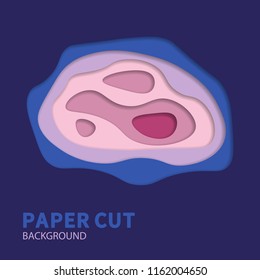 Multilayered paper with holes in it with shadows. Vector background design.