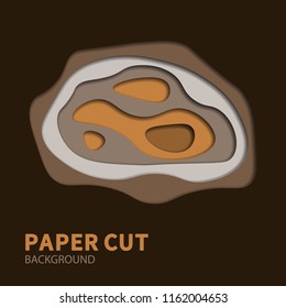 Multilayered paper with holes in it with shadows. Vector background design.