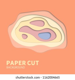 Multilayered paper with holes in it with shadows. Vector background design.