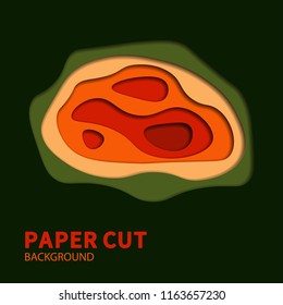 Multilayered paper with holes in it with shadows. Vector background design.