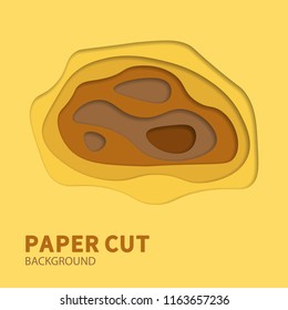 Multilayered paper with holes in it with shadows. Vector background design.