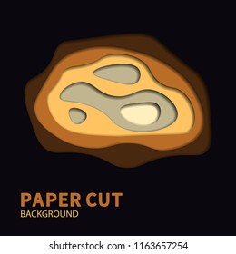 Multilayered paper with holes in it with shadows. Vector background design.