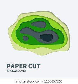 Multilayered paper with holes in it with shadows. Vector background design.