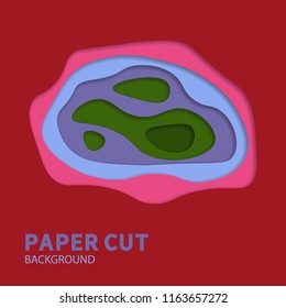 Multilayered paper with holes in it with shadows. Vector background design.