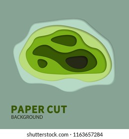 Multilayered paper with holes in it with shadows. Vector background design.