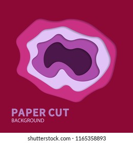 Multilayered paper with holes in it with shadows. Vector background design.