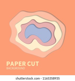 Multilayered paper with holes in it with shadows. Vector background design.