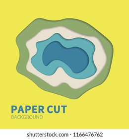 Multilayered paper with holes in it with shadows. Vector background design.