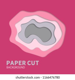 Multilayered paper with holes in it with shadows. Vector background design.