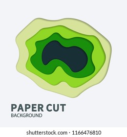 Multilayered paper with holes in it with shadows. Vector background design.