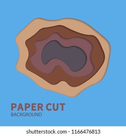 Multilayered paper with holes in it with shadows. Vector background design.