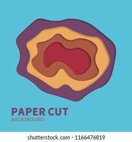 Multilayered paper with holes in it with shadows. Vector background design.