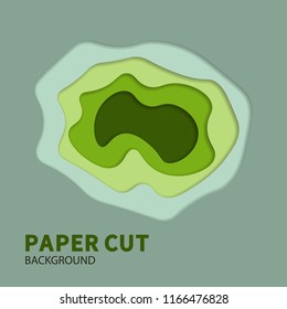 Multilayered paper with holes in it with shadows. Vector background design.