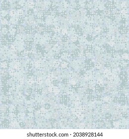 Multi-layered seamless pattern consisting of squares, pentagons and circles randomly colored in blue-green shades. Editable.