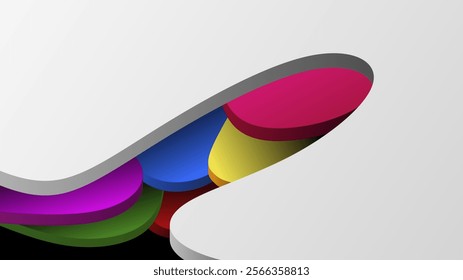 Multilevel 3d pattern with light. Modern background with free space for design.