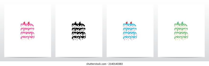 Multilevel Cake Letter Logo Design  B