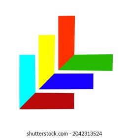 multilevel colorful illustration, colorful vector