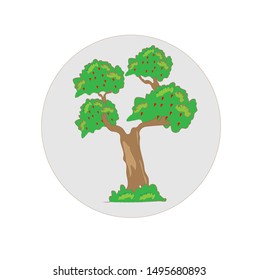 multilevel green tree with green leaves