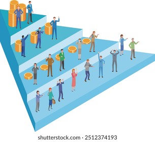 Multi-level marketing membership hierarchy image illustration