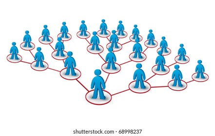 multilevel marketing network concept with human figures