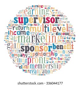 Multilevel Marketing Tag Cloud    - vector illustration