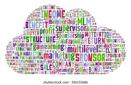 Multilevel Marketing Tag Cloud    - vector illustration