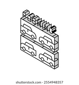 multilevel parking isometric icon vector. multilevel parking sign. isolated symbol illustration
