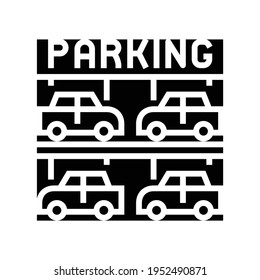 multilevel parking line icon vector. multilevel parking sign. isolated contour symbol black illustration