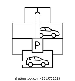 multi-level parking line icon vector. multi-level parking sign. isolated contour symbol black illustration