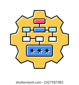 multilevel password color icon vector. multilevel password sign. isolated symbol illustration