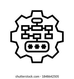 multilevel password line icon vector. multilevel password sign. isolated contour symbol black illustration