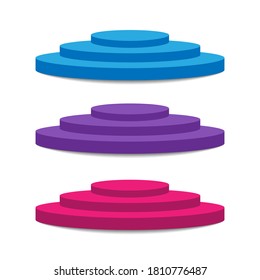 Multi-level podium. A collection of simple vector illustrations for theme and design.

