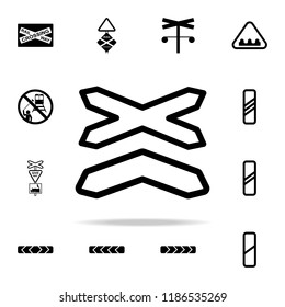 multi-line railway icon. Railway Warnings icons universal set for web and mobile