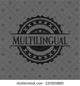 Multilingual dark icon or emblem