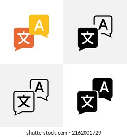 Logo del servicio de traducción plana en inglés multilingüe