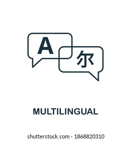 Multilingual icon. Simple line element from life skills collection. Filled Multilingual icon for templates, infographics and more.