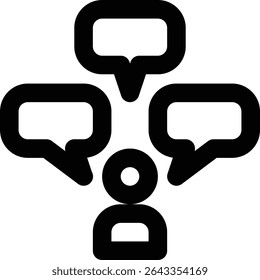 Multilingual, Multi Language, Linguist Outline Icon