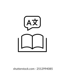 Multilingual reading. Books or literature available in multiple languages. Pixel perfect vector icon