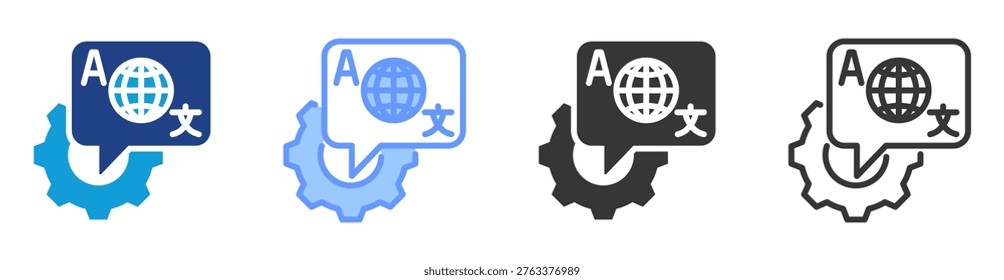 Multilingual Support icon set multiple style collection
